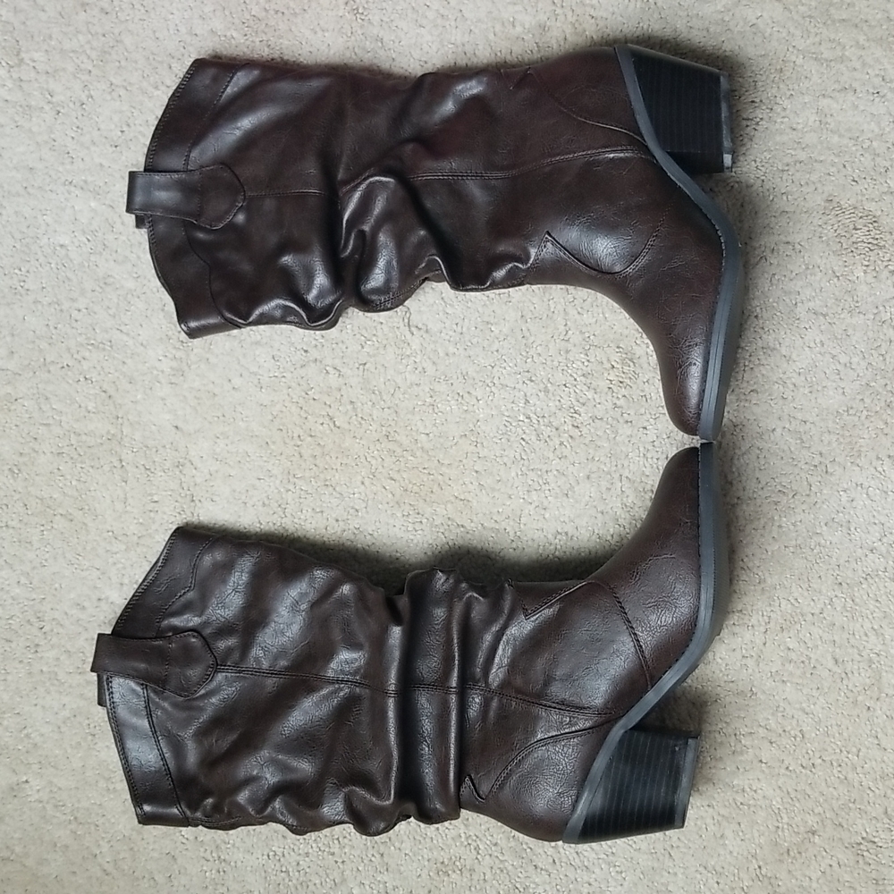 Qupid Mid-Knee Western Boot, 7 1/2